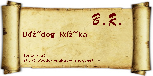 Bódog Réka névjegykártya