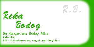 reka bodog business card